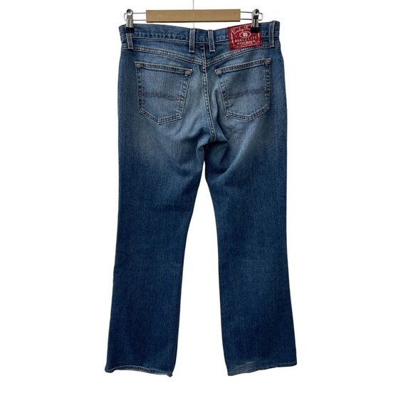 Lucky Brand Dungarees Mid-Rise Flare Jeans Medium Wash Denim Women's Size 8/29 - Picture 1 of 13